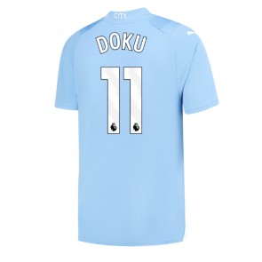 Manchester City Jeremy Doku #11 Koszulka Podstawowych 2023-24 Krótki Rękaw